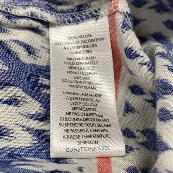 BEACHLUNCHLOUNGE WOMEN'S BLUE/WHITE PRINYED PATTERN SLEEVLESS DRESS LARGE-EUC - Picture 4 of 5